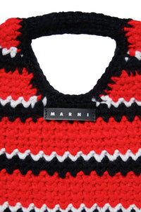 Jacquard print bag - M Bright Red & Black
