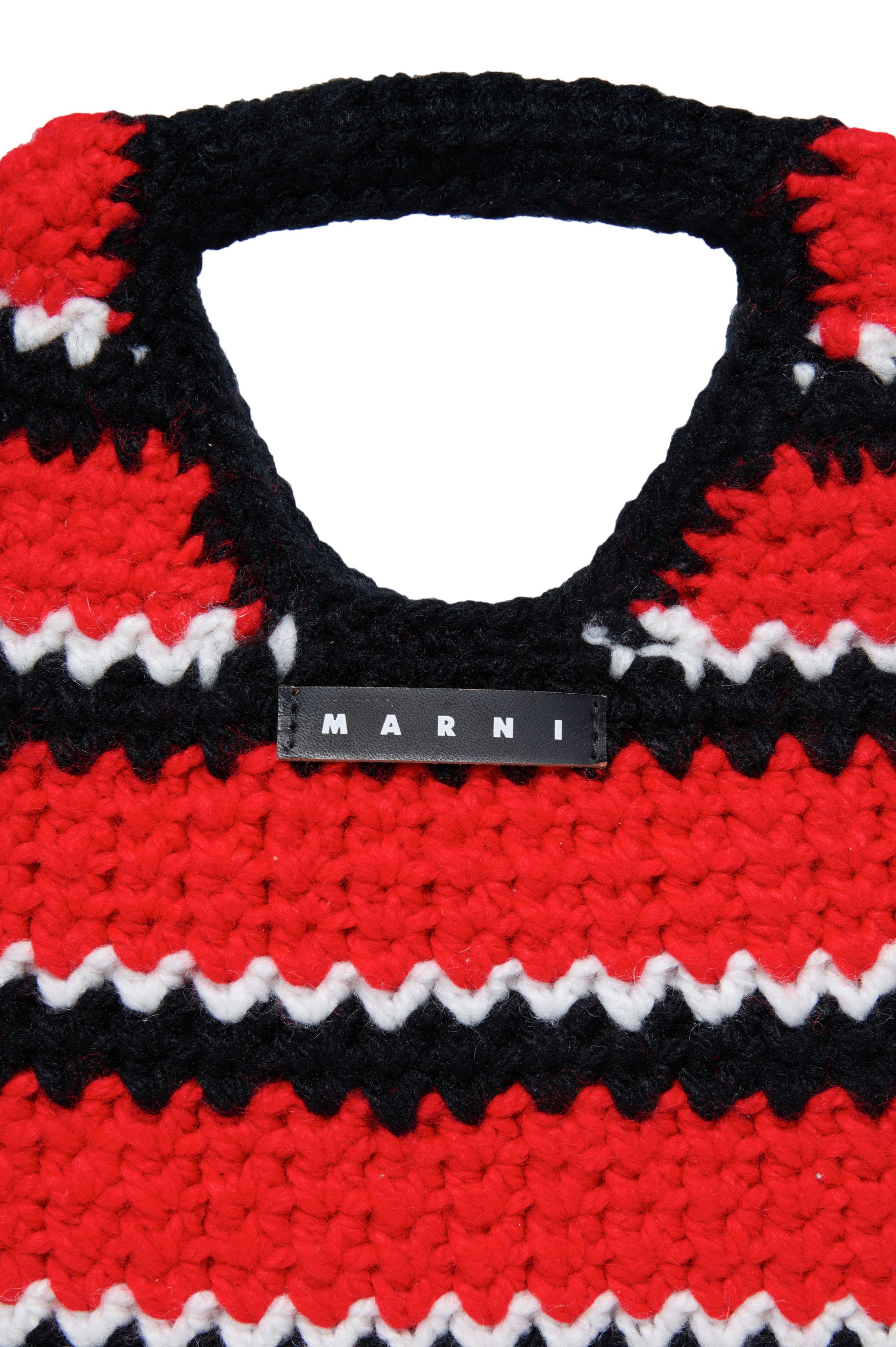 Jacquard print bag - M Bright Red & Black