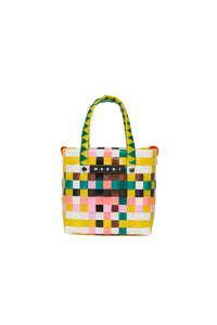 Braided check bag - Yellow Green & Pink
