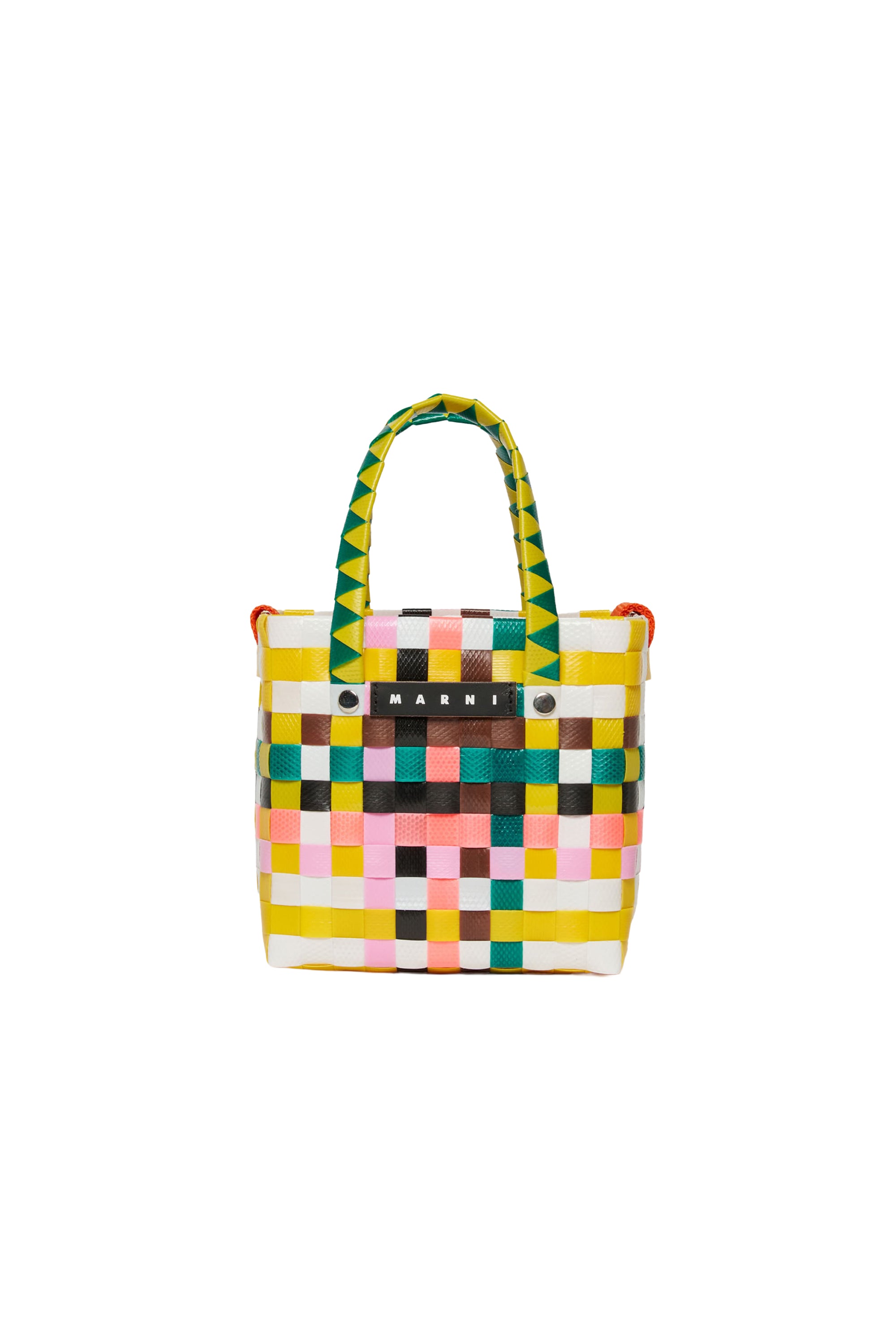 Braided check bag - Yellow Green & Pink