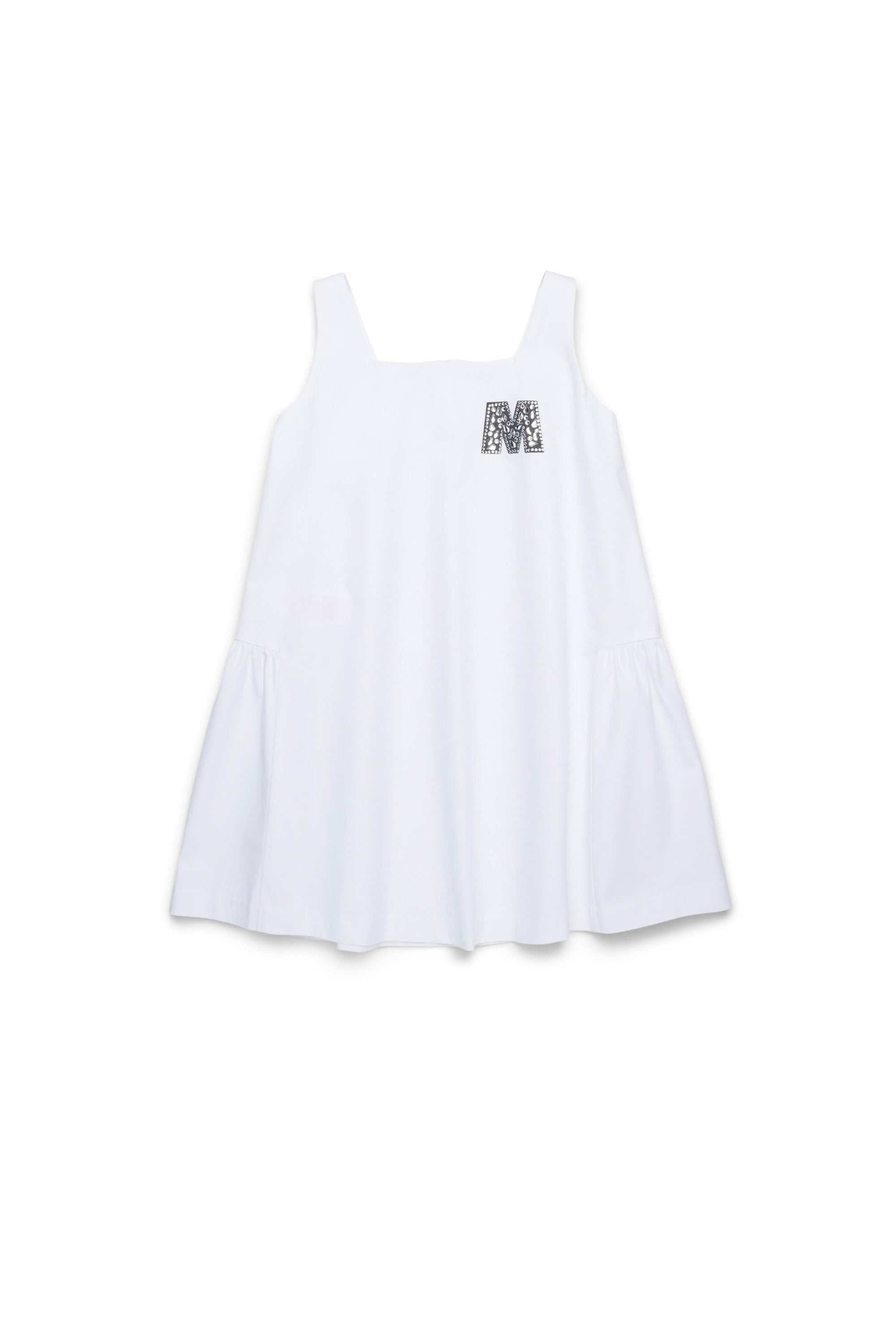 Flared dress with logo - White