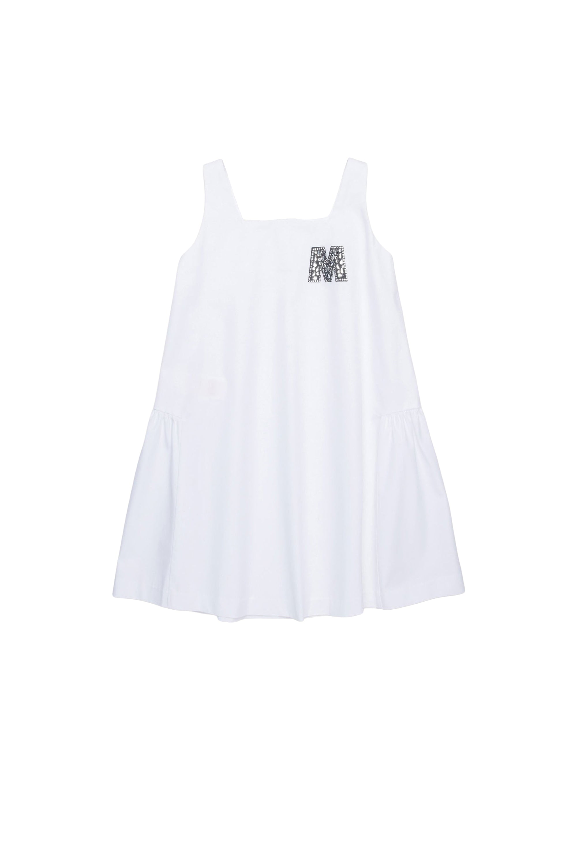Flared dress with logo - White