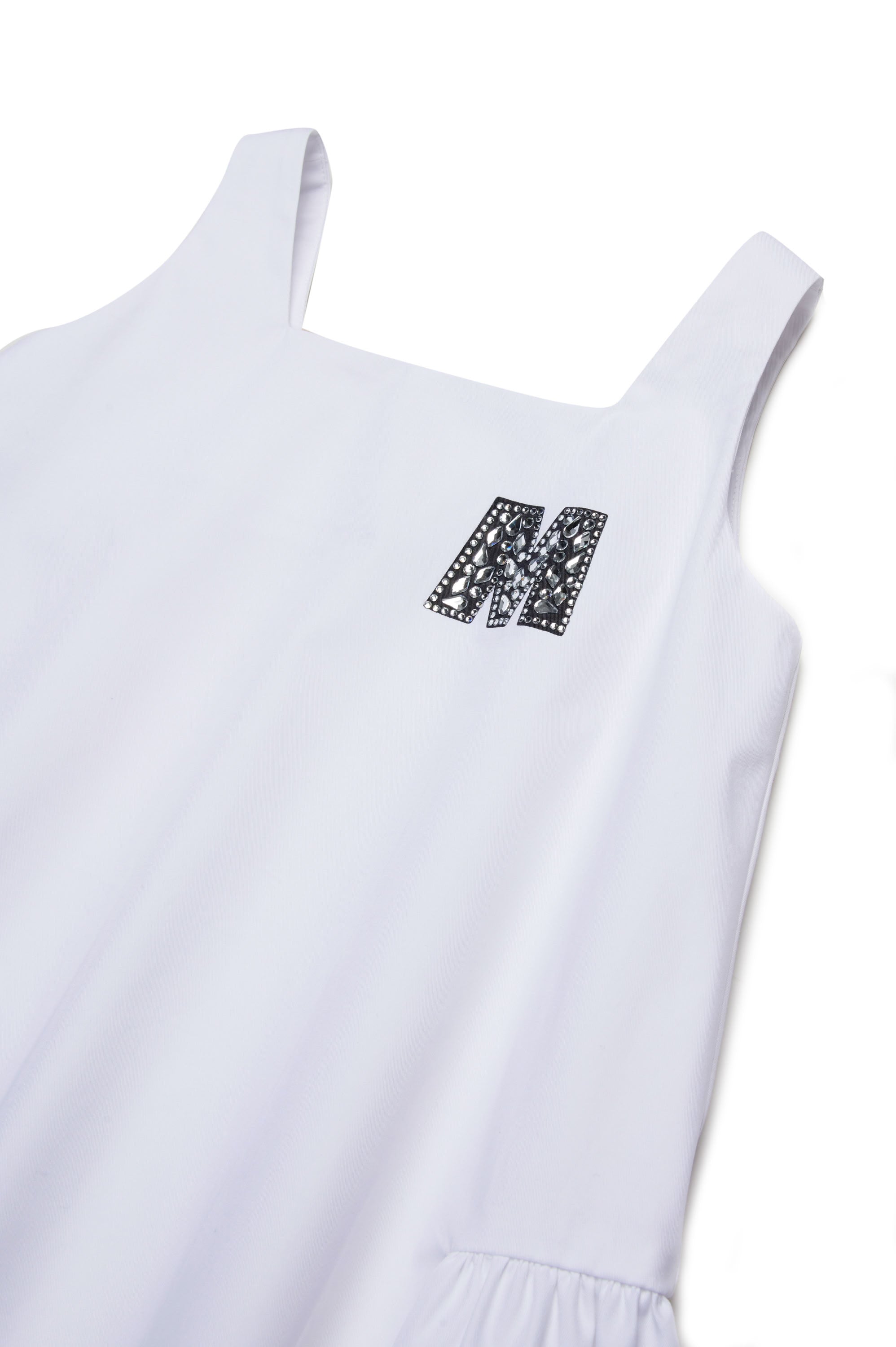 Flared dress with logo - White