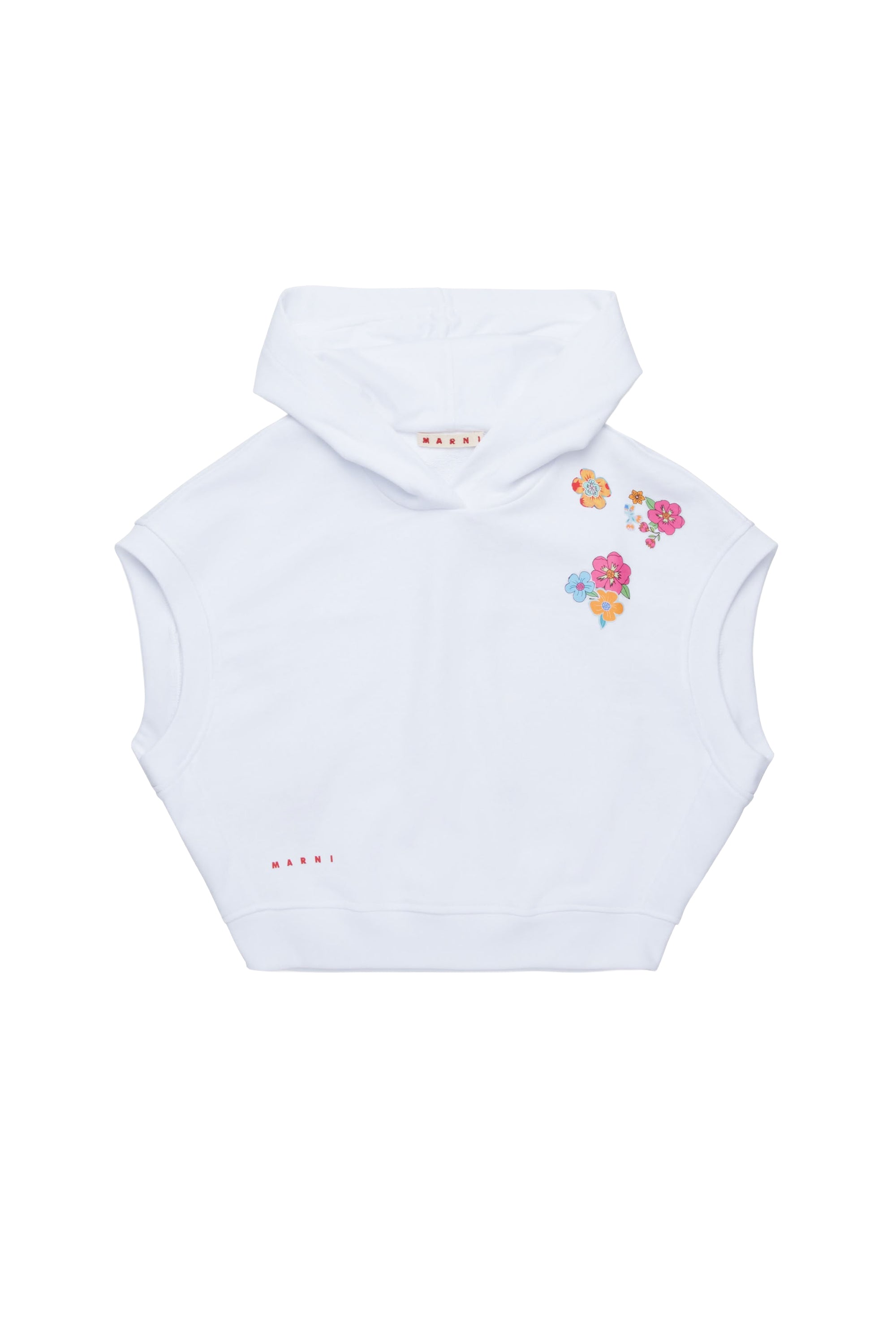 Sleeveless hoodie - White