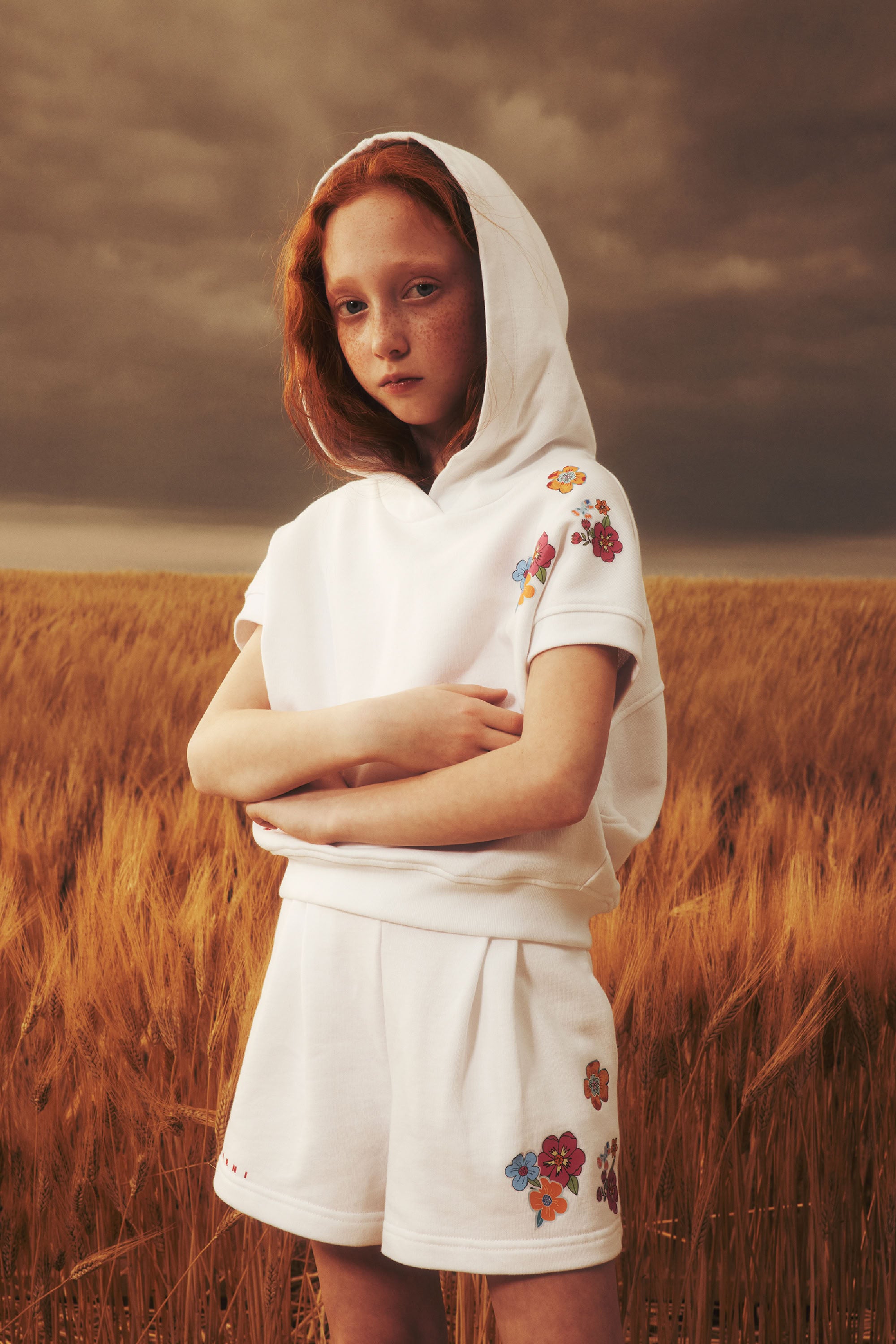 Sleeveless hoodie - White
