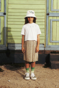 Iridescent pleated skirt - Gold