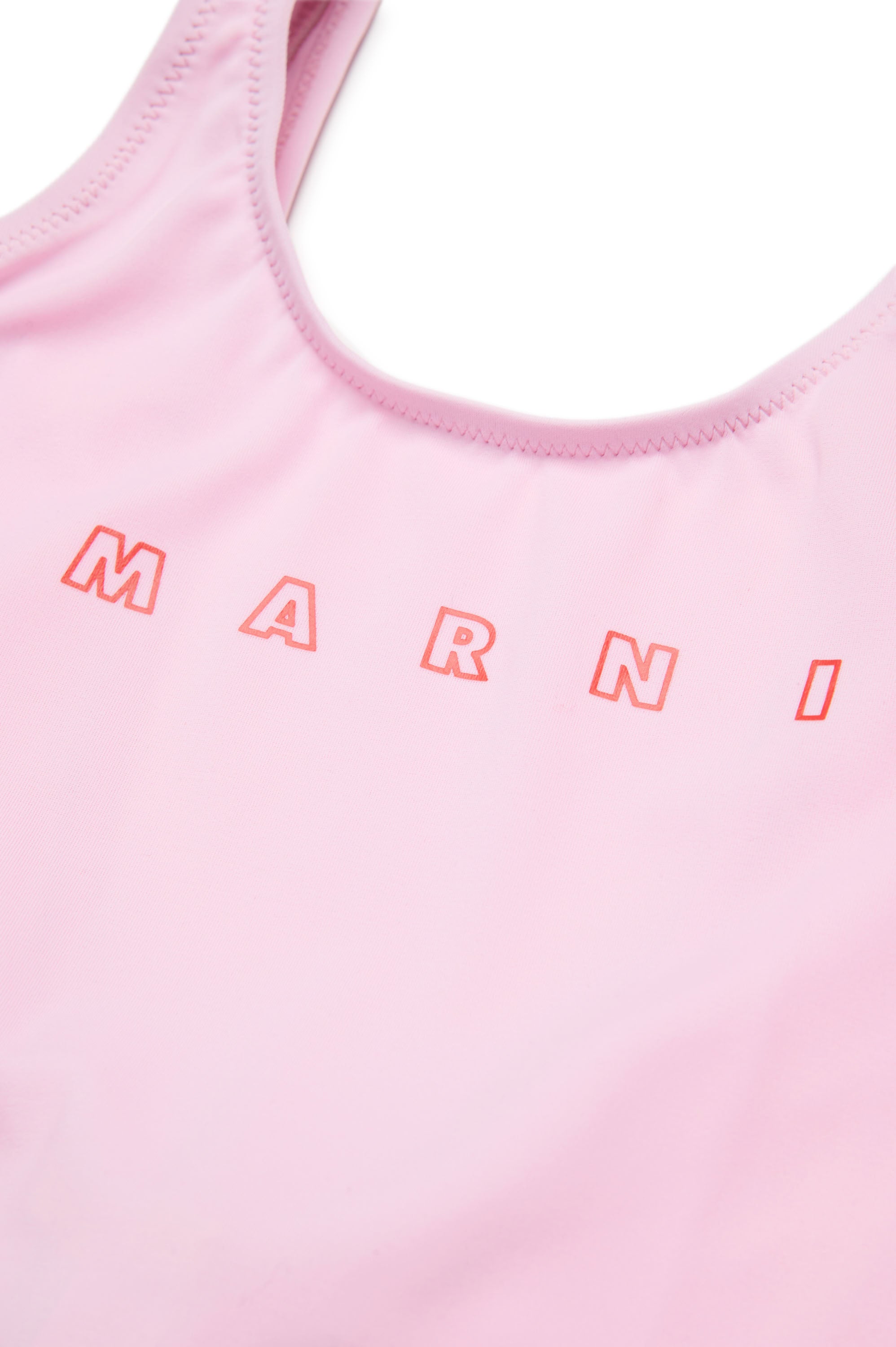 One-piece swimming costume with logo - Soft Pink