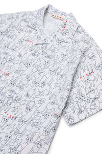 Chemise imprimée à manches courtes - White