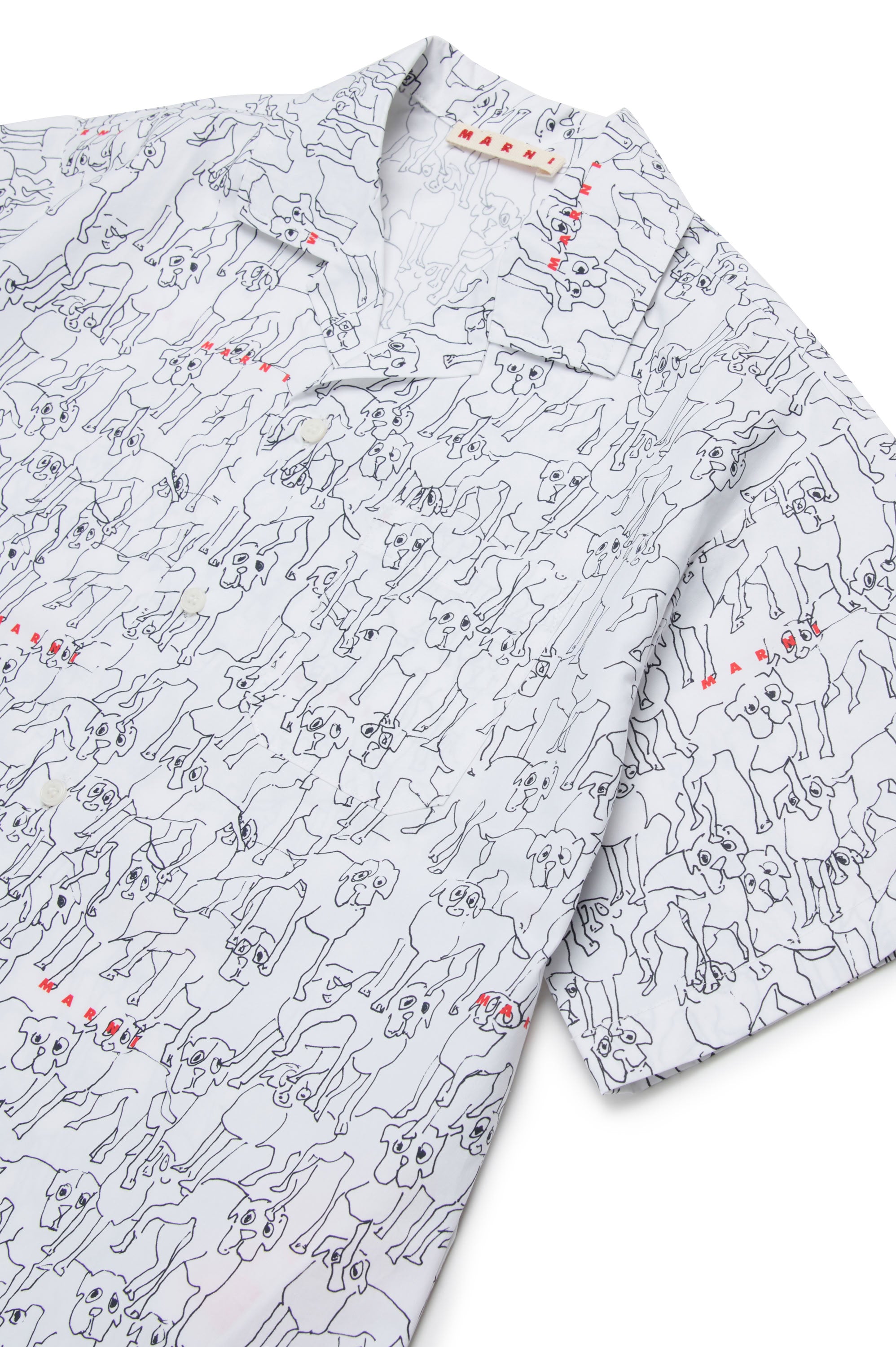 Chemise imprimée à manches courtes - White