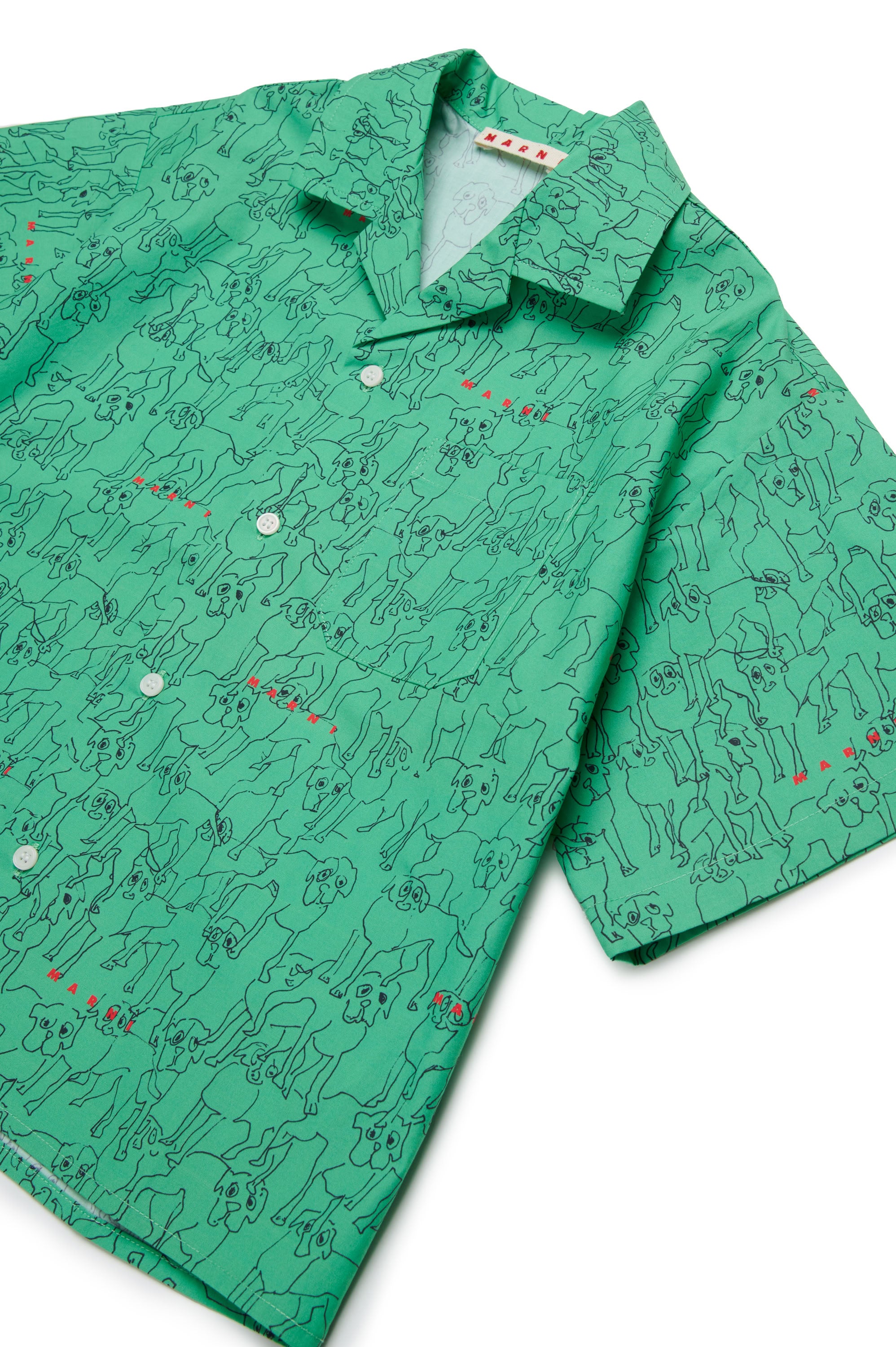 Chemise imprimée à manches courtes - New Bright Green