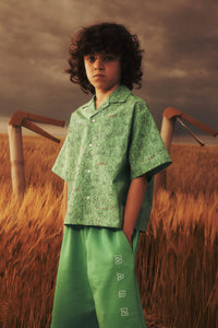 Chemise imprimée à manches courtes - New Bright Green