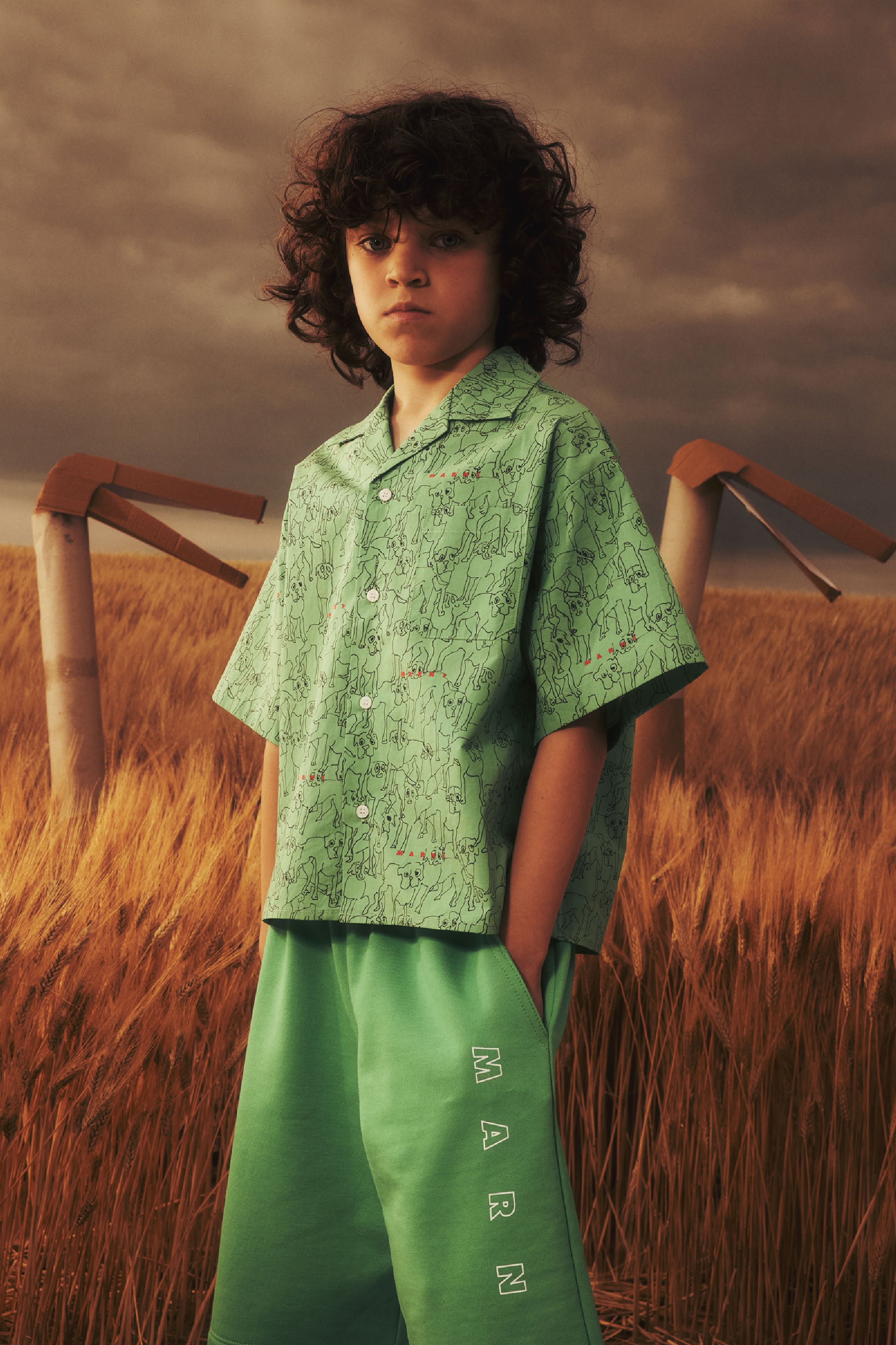 Chemise imprimée à manches courtes - New Bright Green