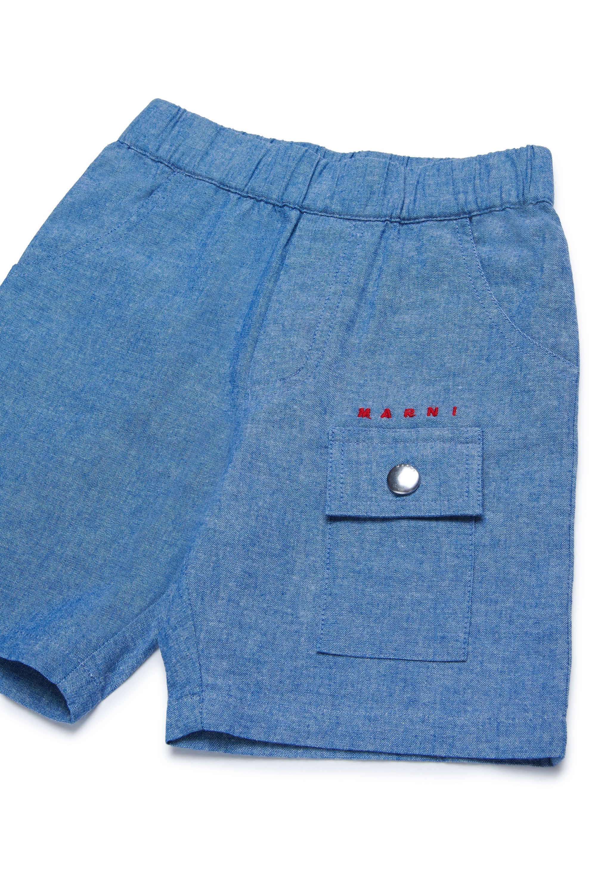 Short à taille élastiquée - Denim