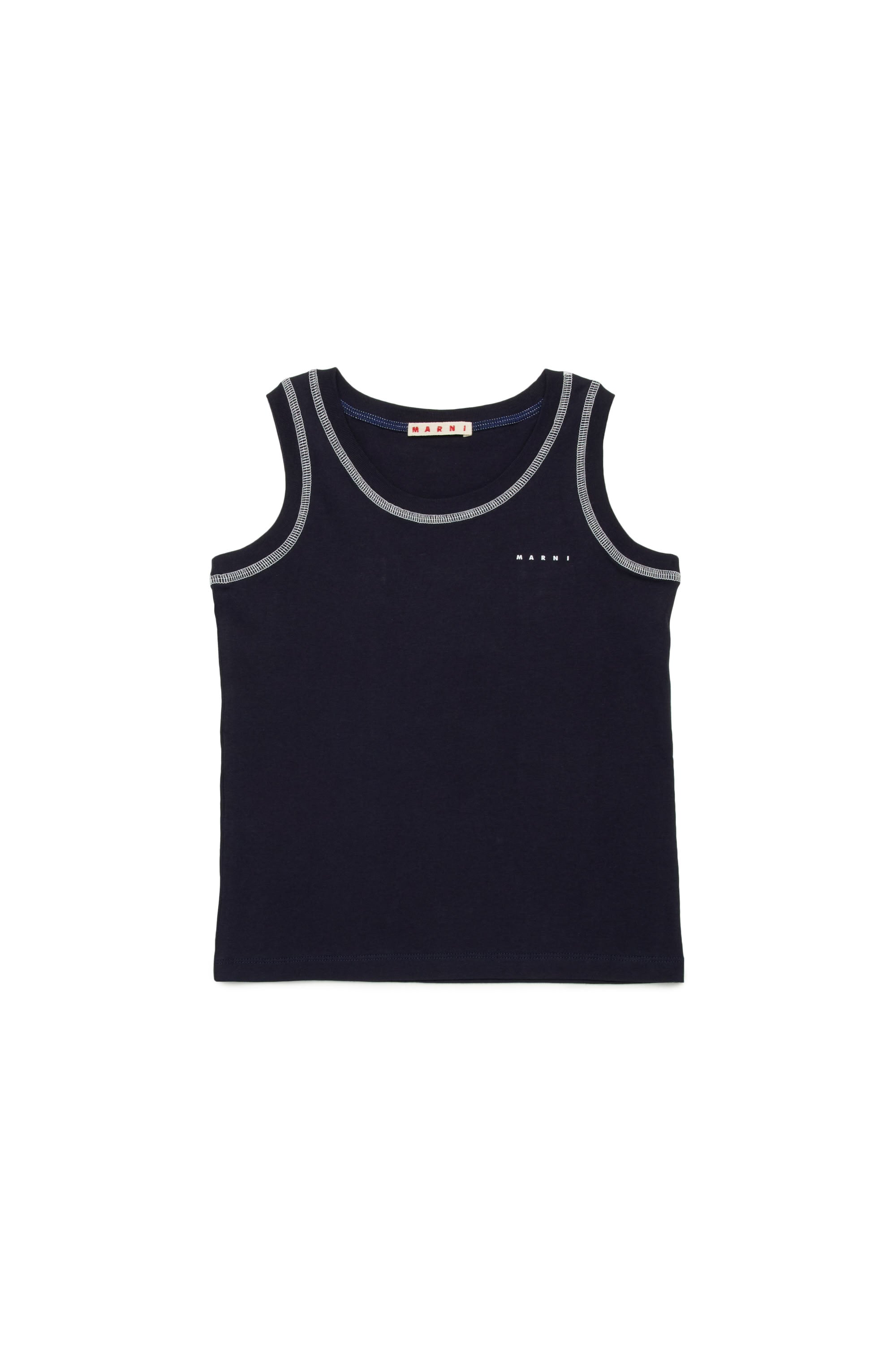 Logo sleeveless T-shirt - Blue Navy