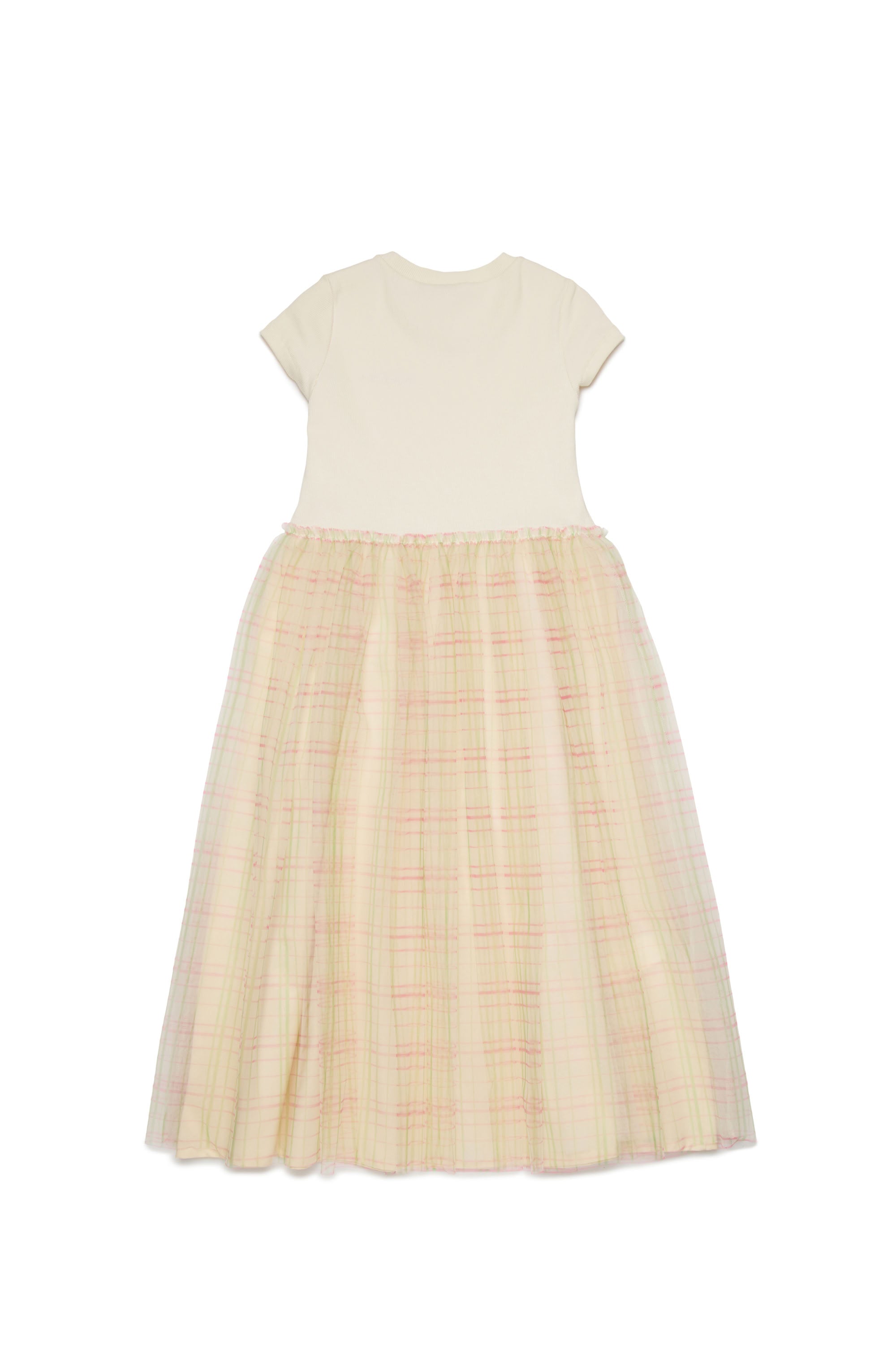 Short-sleeved flared dress - Hangtag Yellow