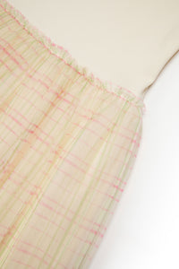Short-sleeved flared dress - Hangtag Yellow