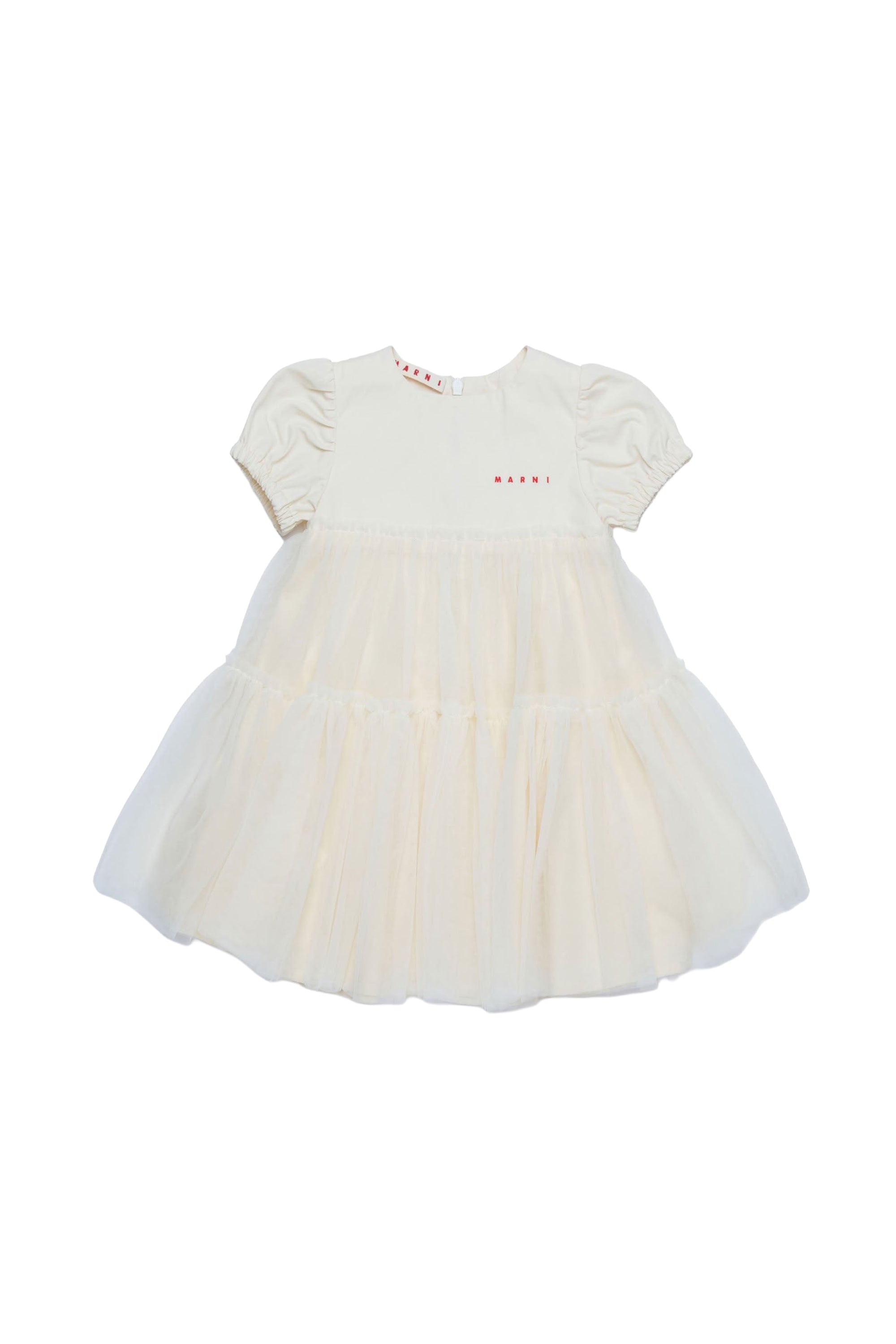 Short-sleeved flared dress - Hangtag Yellow