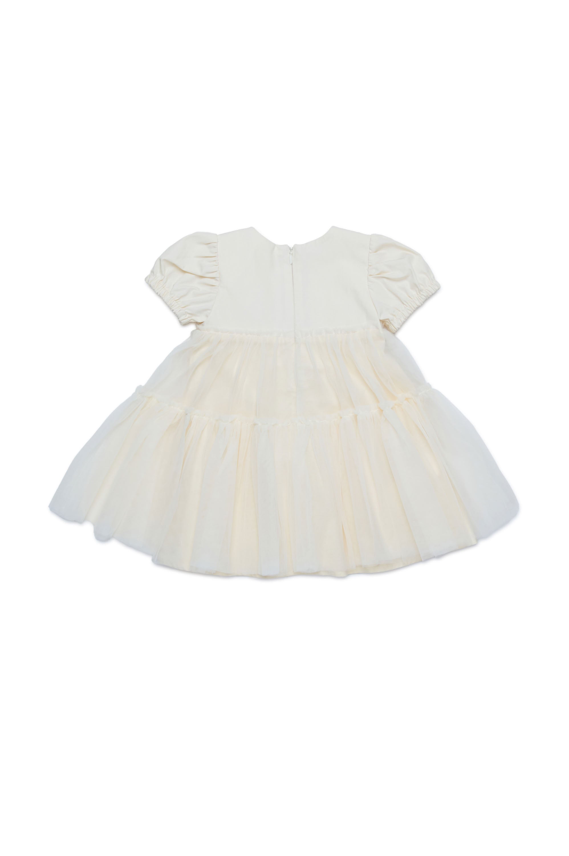 Short-sleeved flared dress - Hangtag Yellow