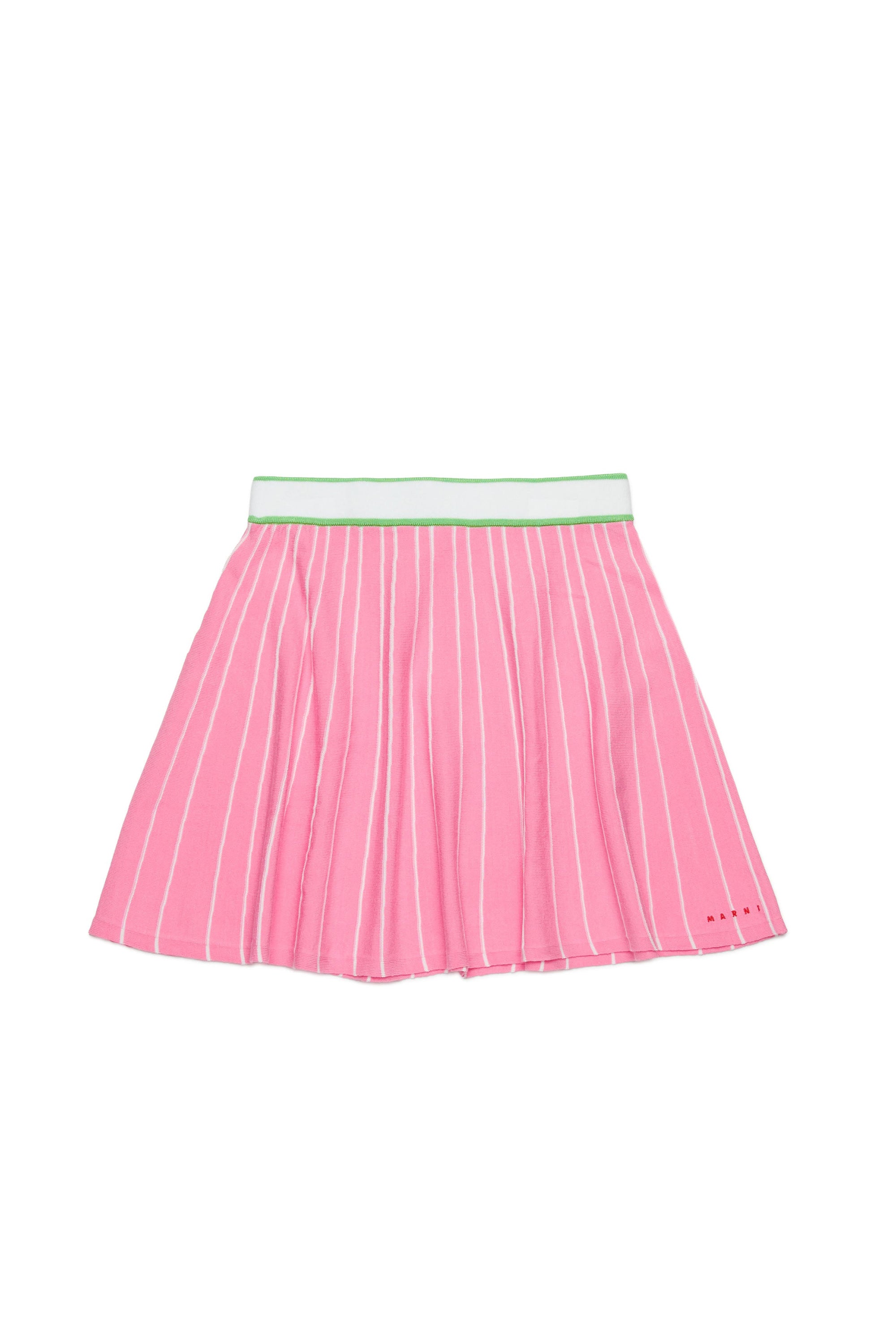 Jupe évasée et rayée - Coral Pink