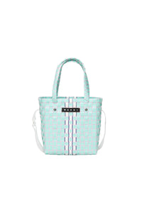 Bag with printed logo - Turquoise White