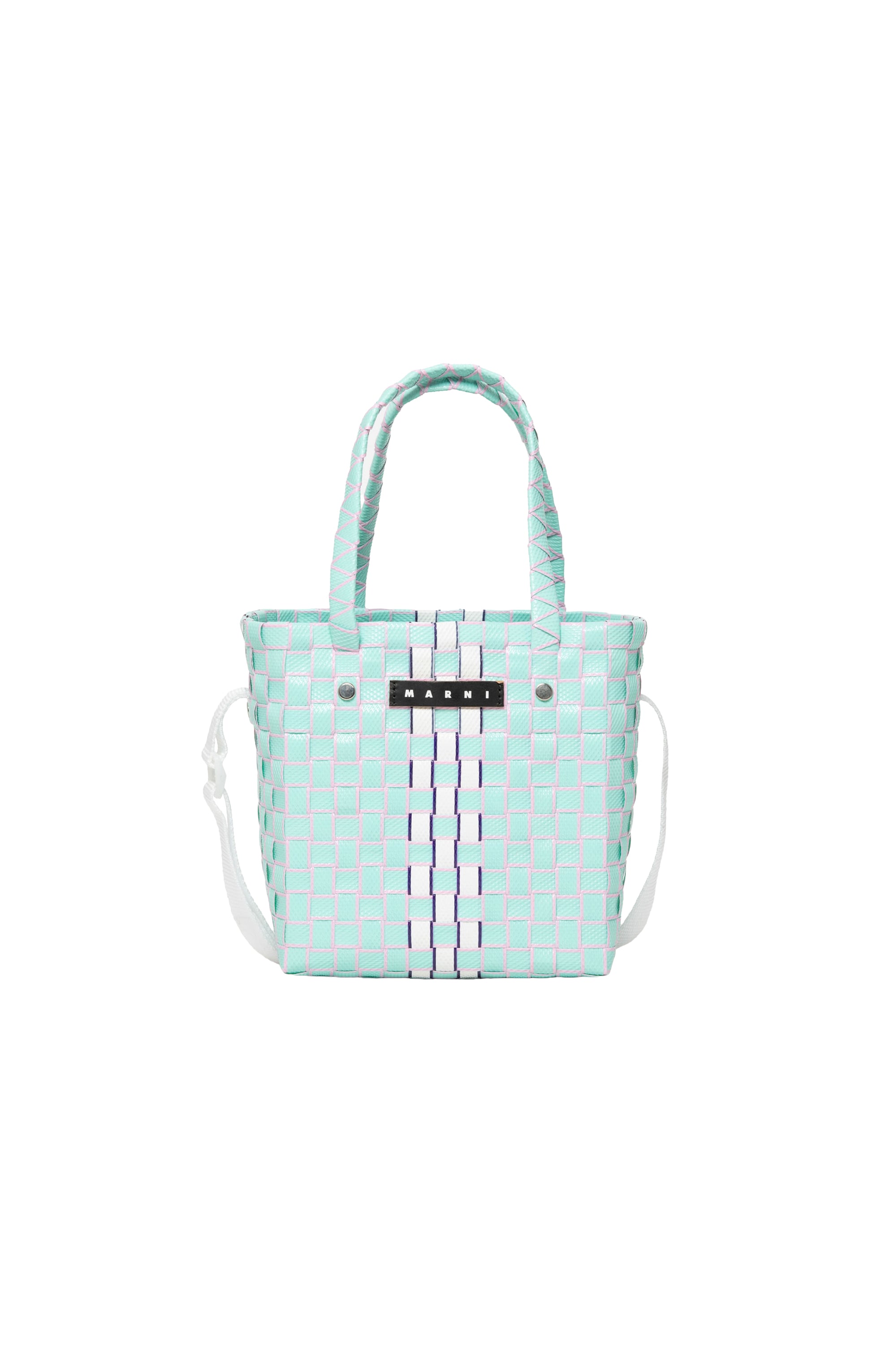 Bag with printed logo - Turquoise White
