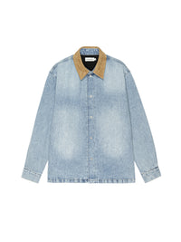 SUEDE COLLAR DENIM OVERSHIRTESME