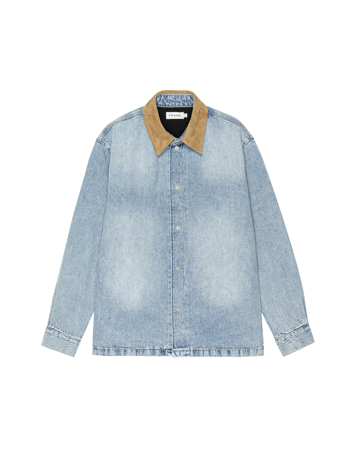 SUEDE COLLAR DENIM OVERSHIRTESME