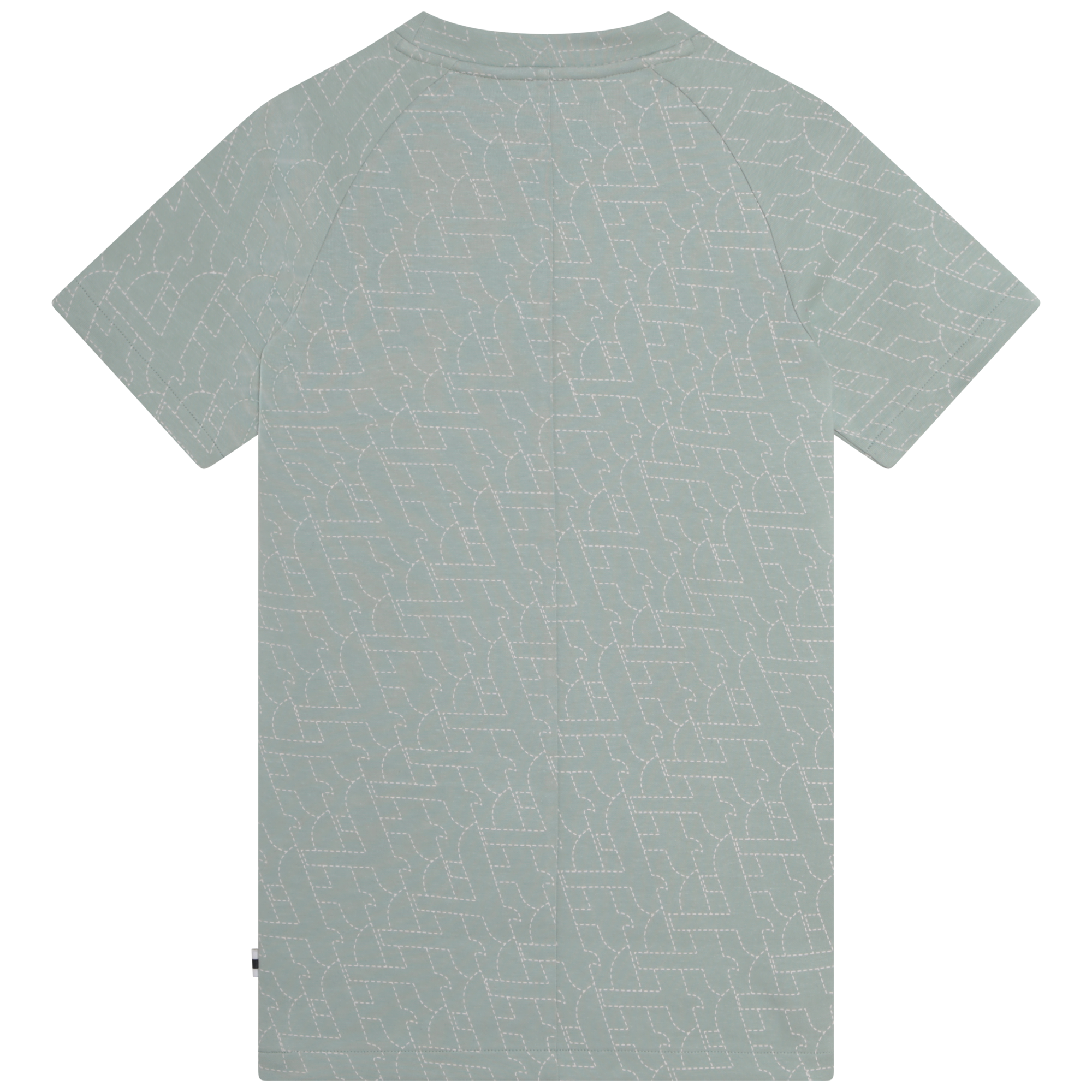 Cotton monogram print dress - True Blue