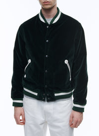 Bomber en velours Tour Eiffel - Vert Bouteille