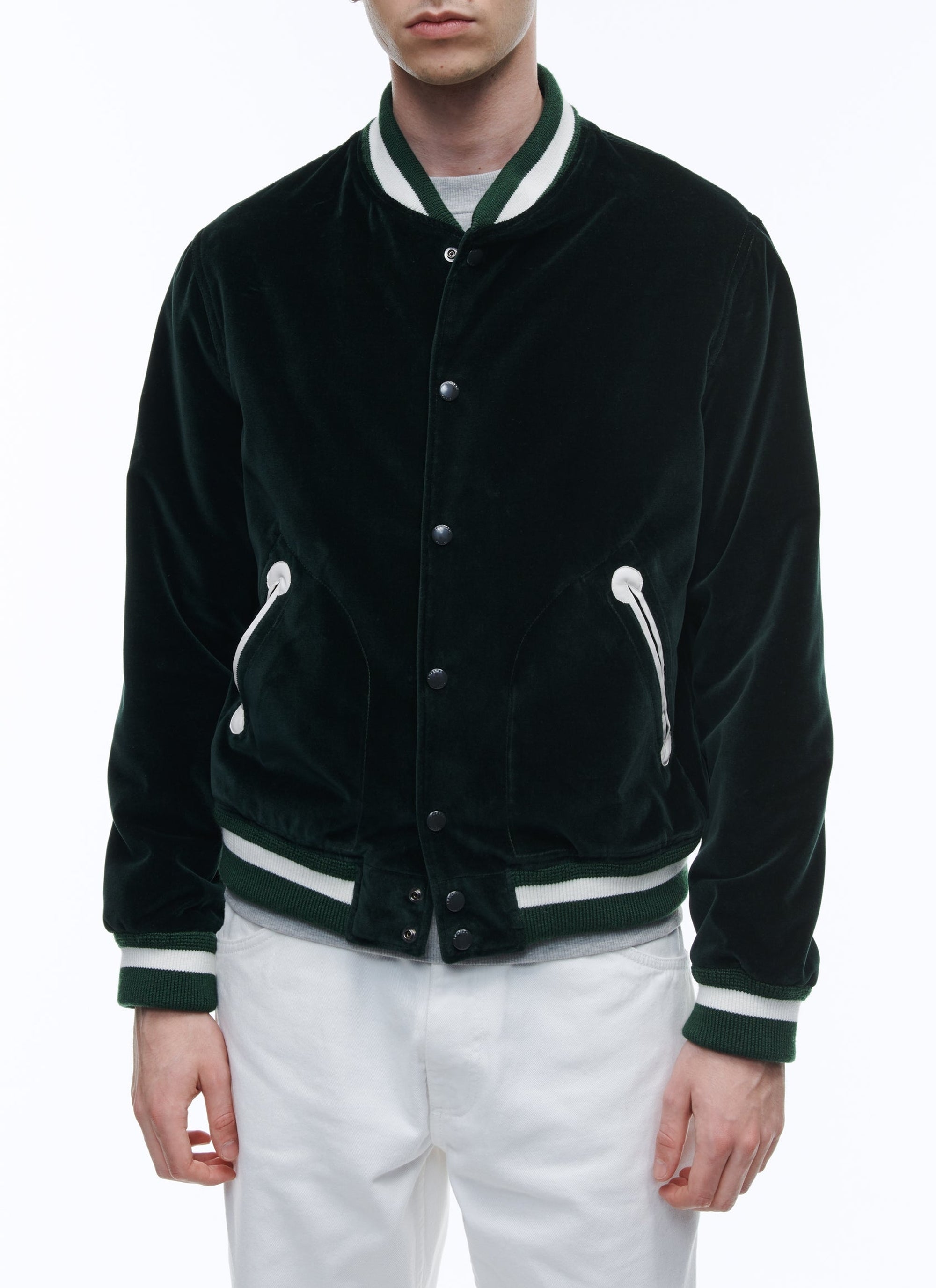 Bomber en velours Tour Eiffel - Vert Bouteille