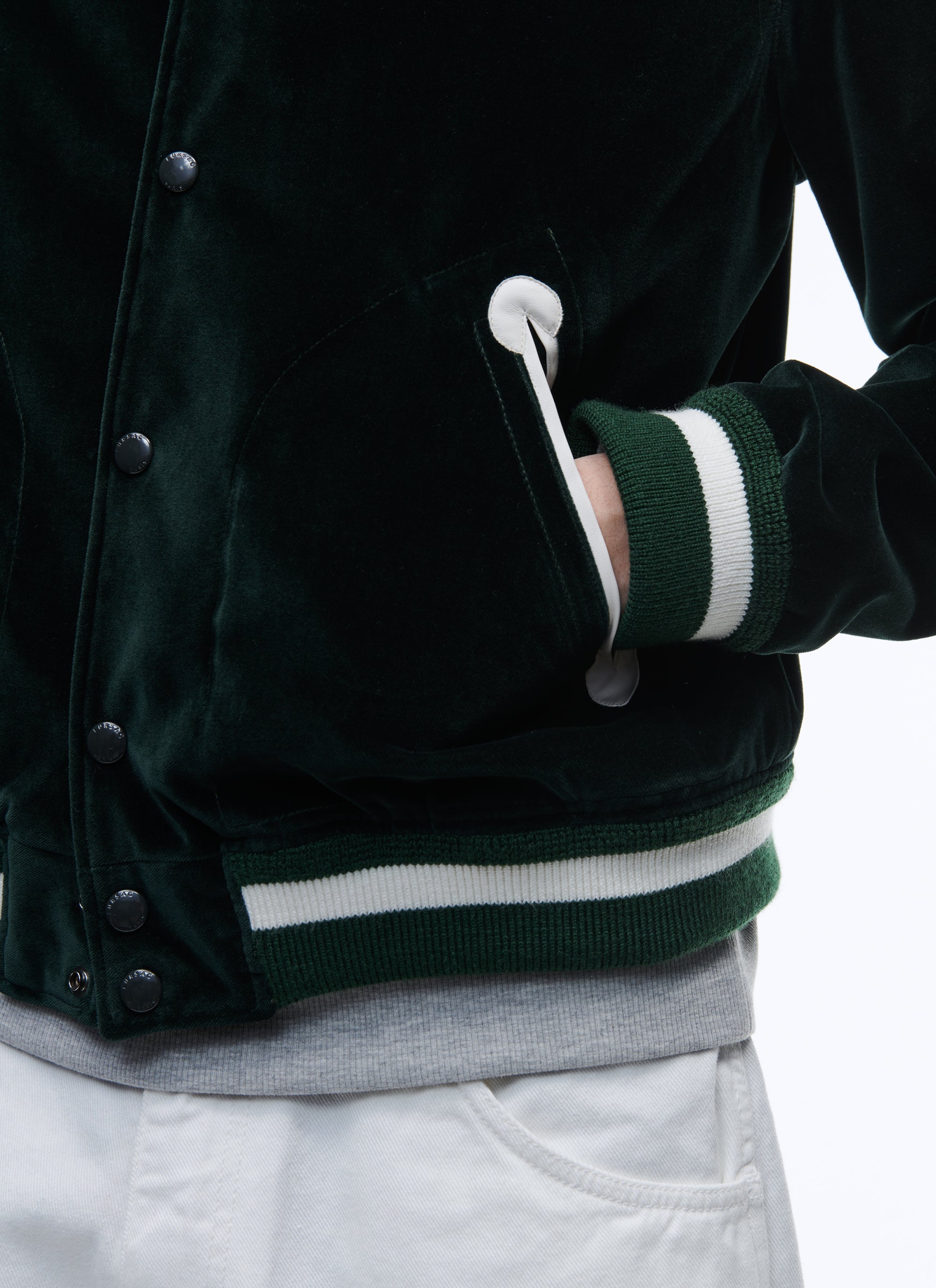 Bomber en velours Tour Eiffel - Vert Bouteille