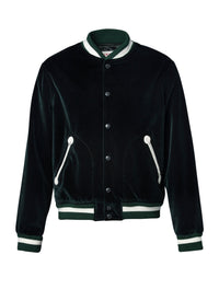 Bomber en velours Tour Eiffel - Vert Bouteille