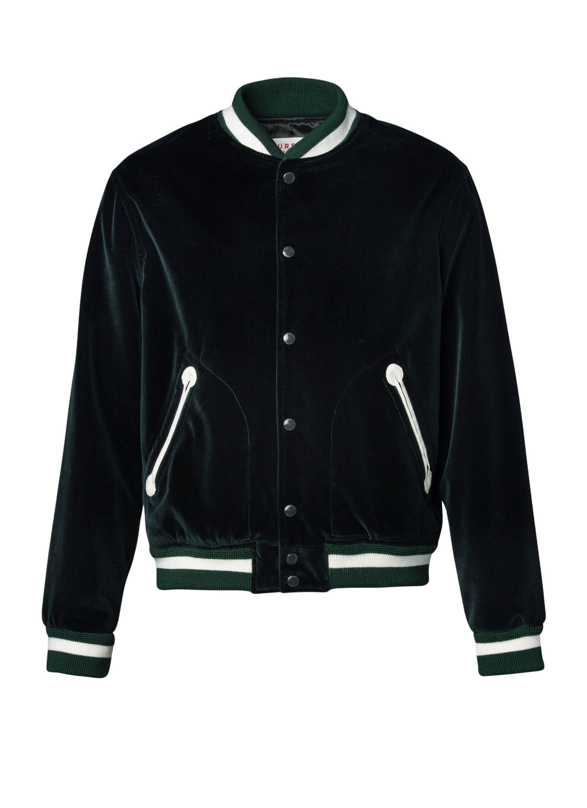 Bomber en velours Tour Eiffel - Vert Bouteille