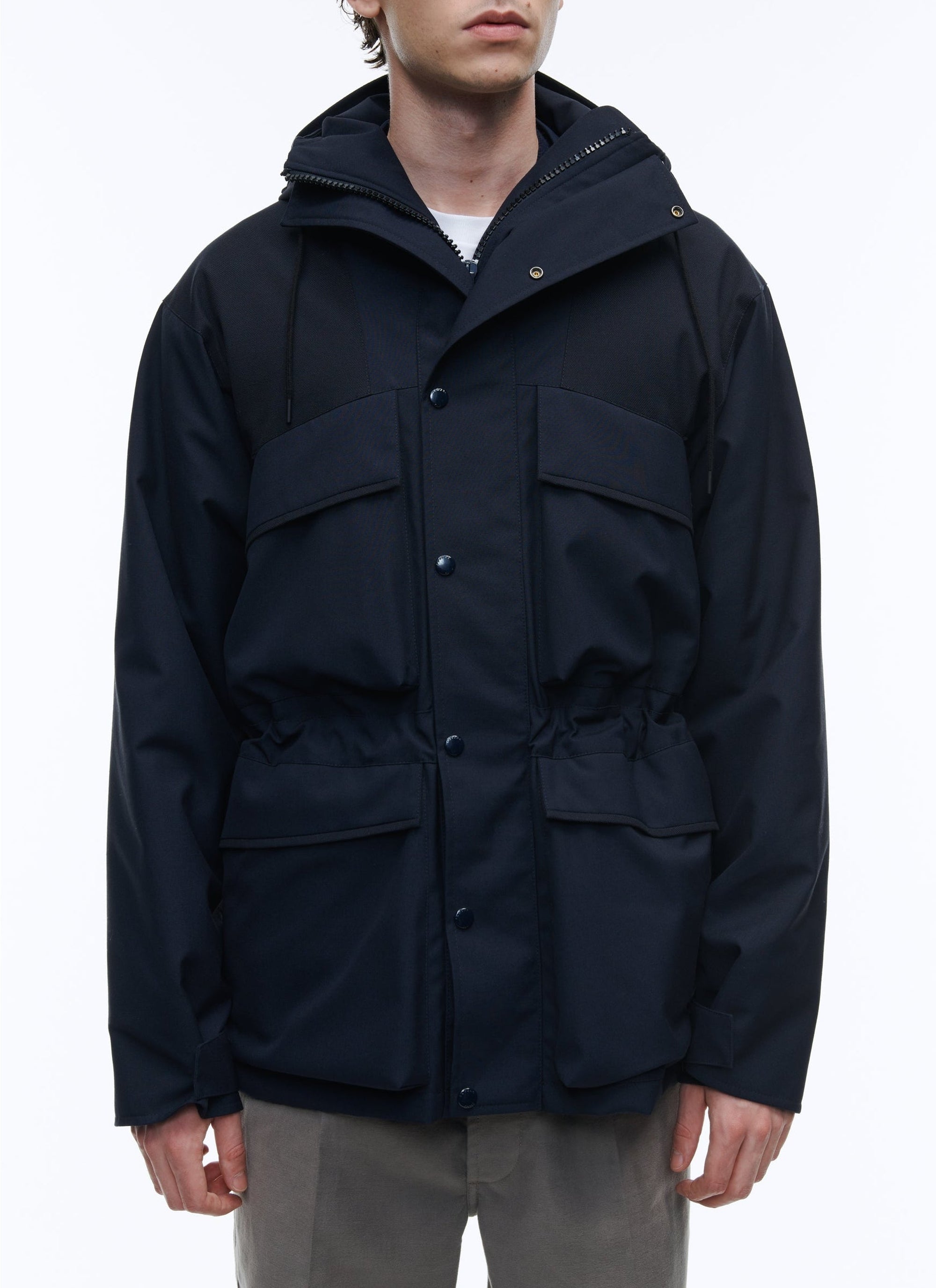 Parka en toile technique - Bleu marine