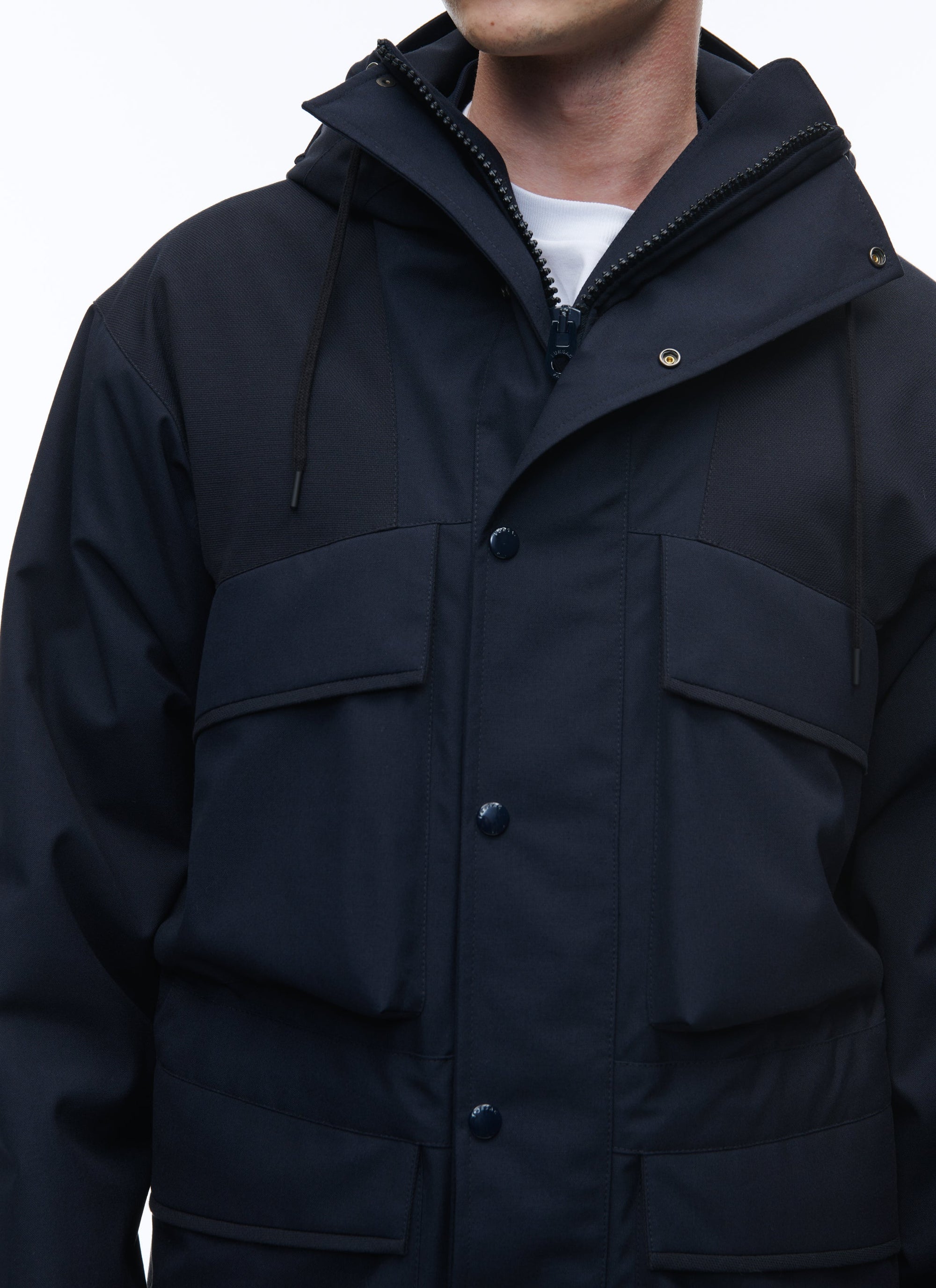 Parka en toile technique - Bleu marine