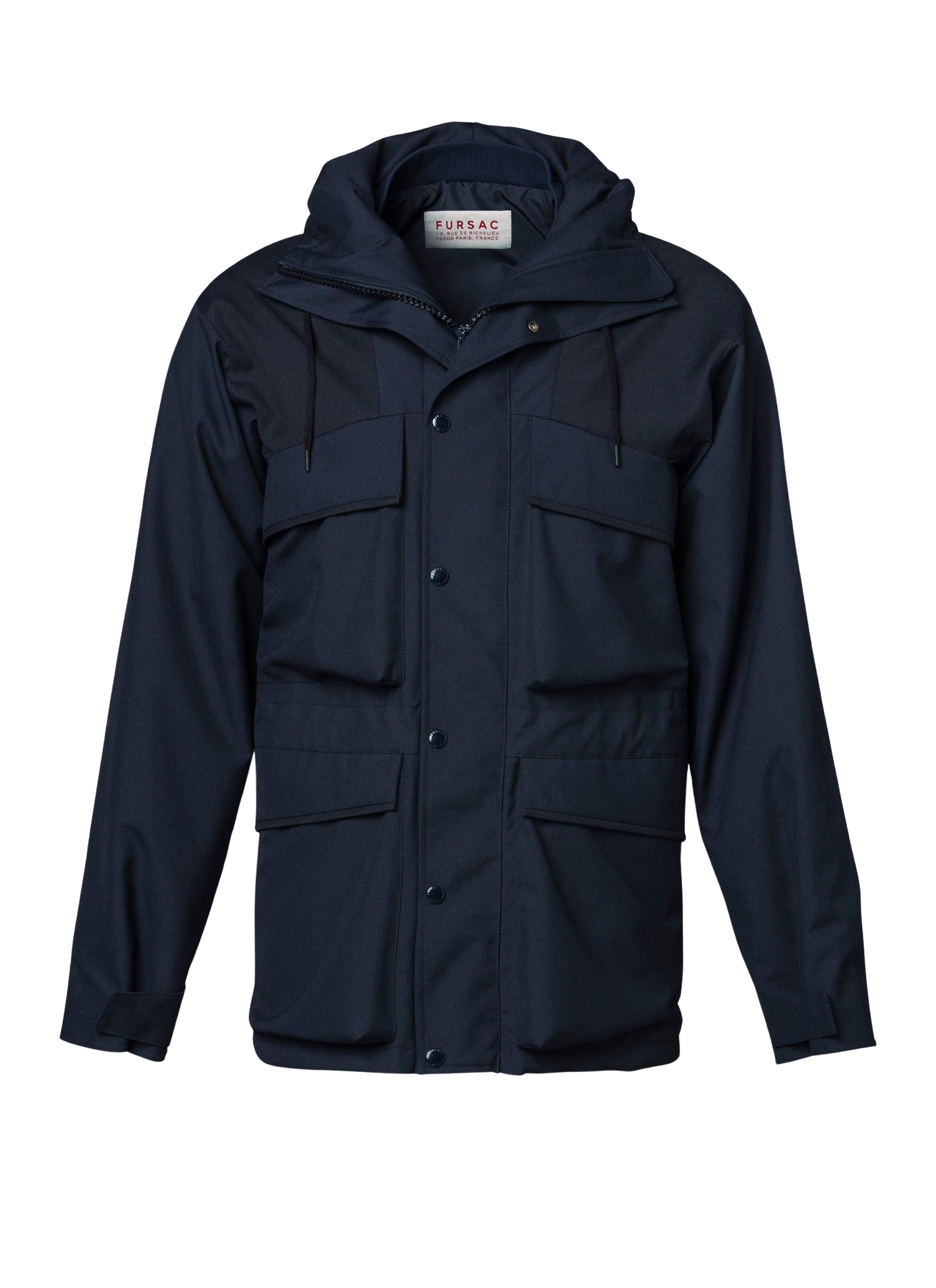 Parka en toile technique - Bleu marine