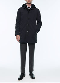 Water-repellent canvas parka - Navy blue