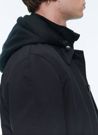 Water-repellent canvas parka - Navy blue