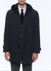 Water-repellent canvas parka - Navy blue