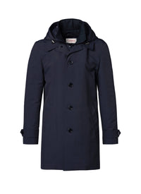 Water-repellent canvas parka - Navy blue