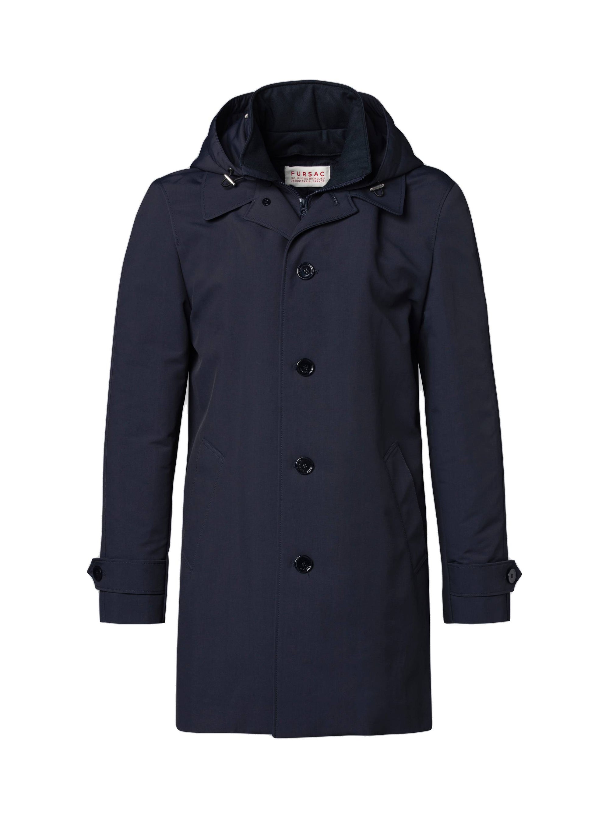 Water-repellent canvas parka - Navy blue