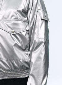 Bomber imperméable à col montant - Argenté
