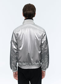 Bomber imperméable à col montant - Argenté