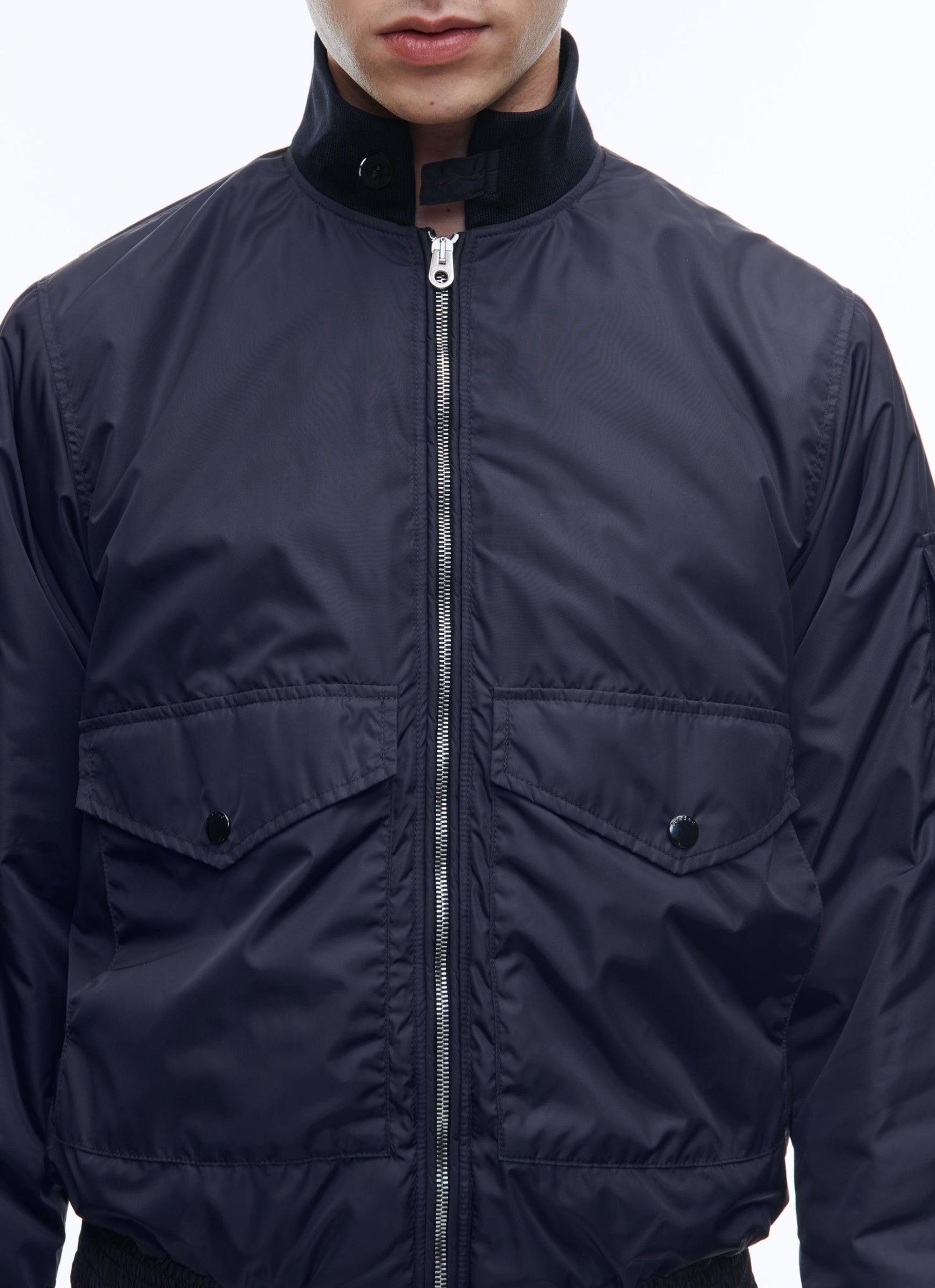 Water-repellent canvas bomber - Carbon