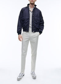 Water-repellent canvas bomber - Carbon