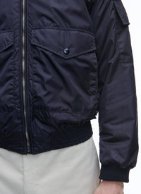 Water-repellent canvas bomber - Carbon