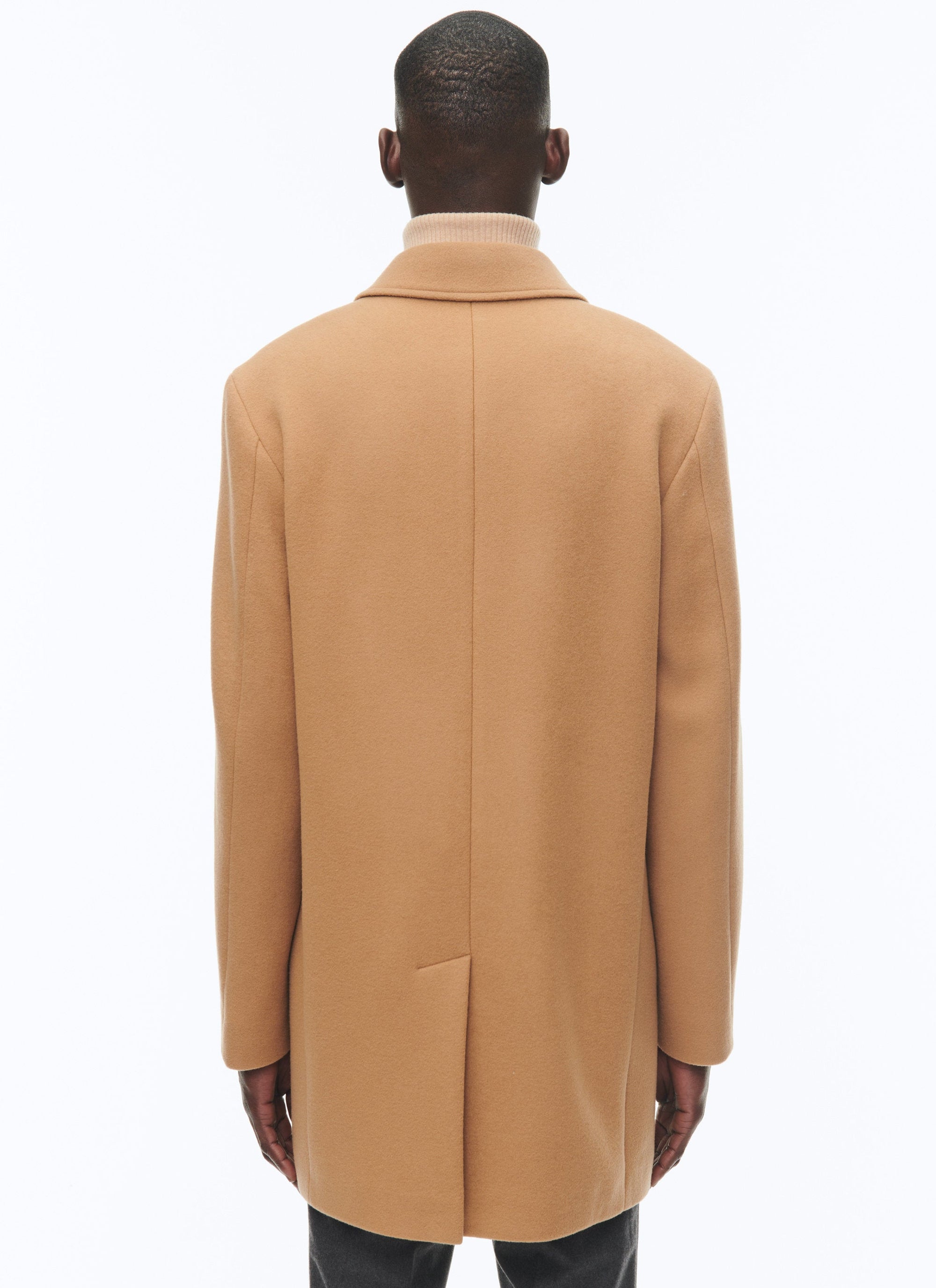 Wool slit coat - Camel