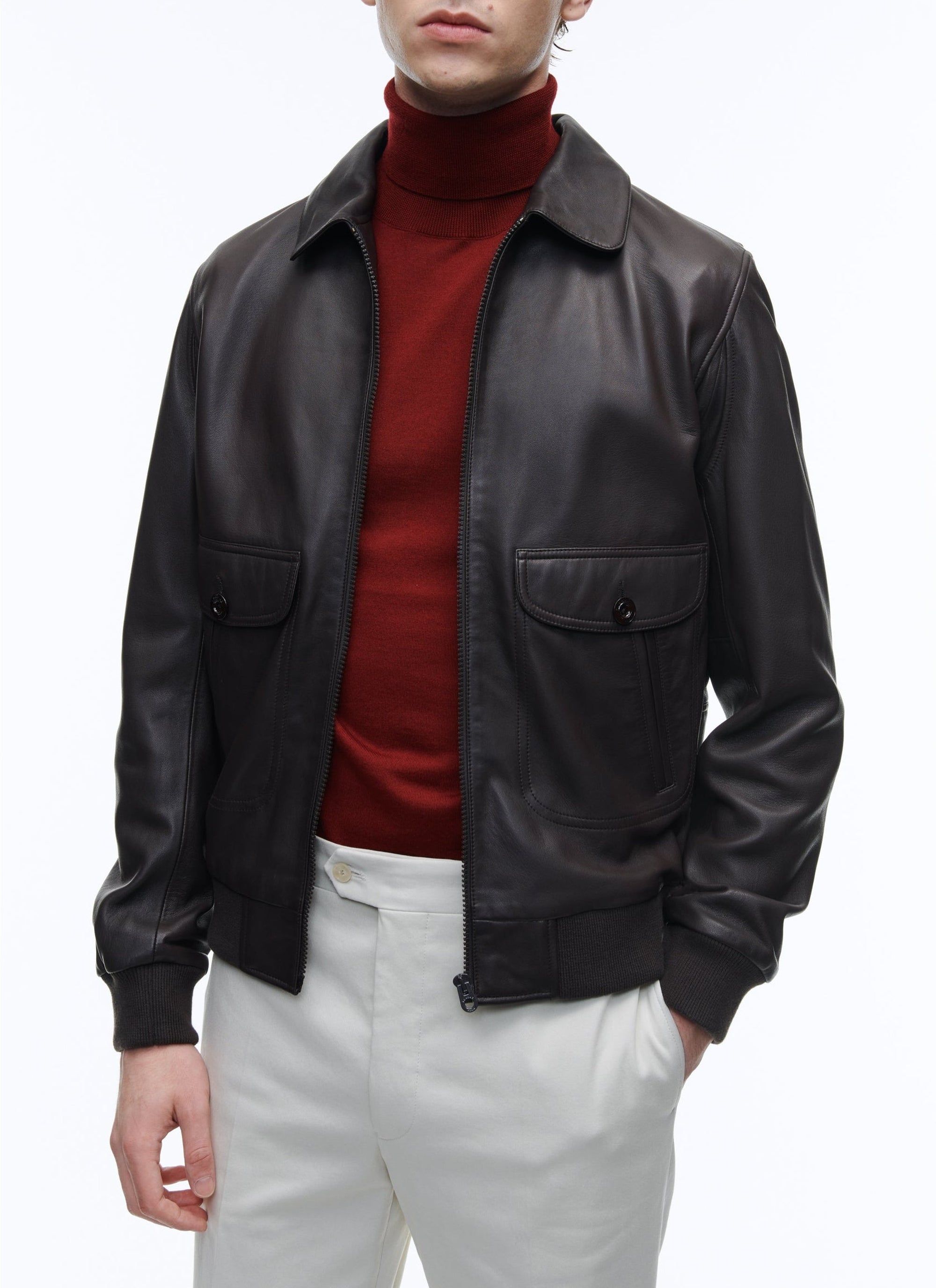 Lamb leather jacket - Brown