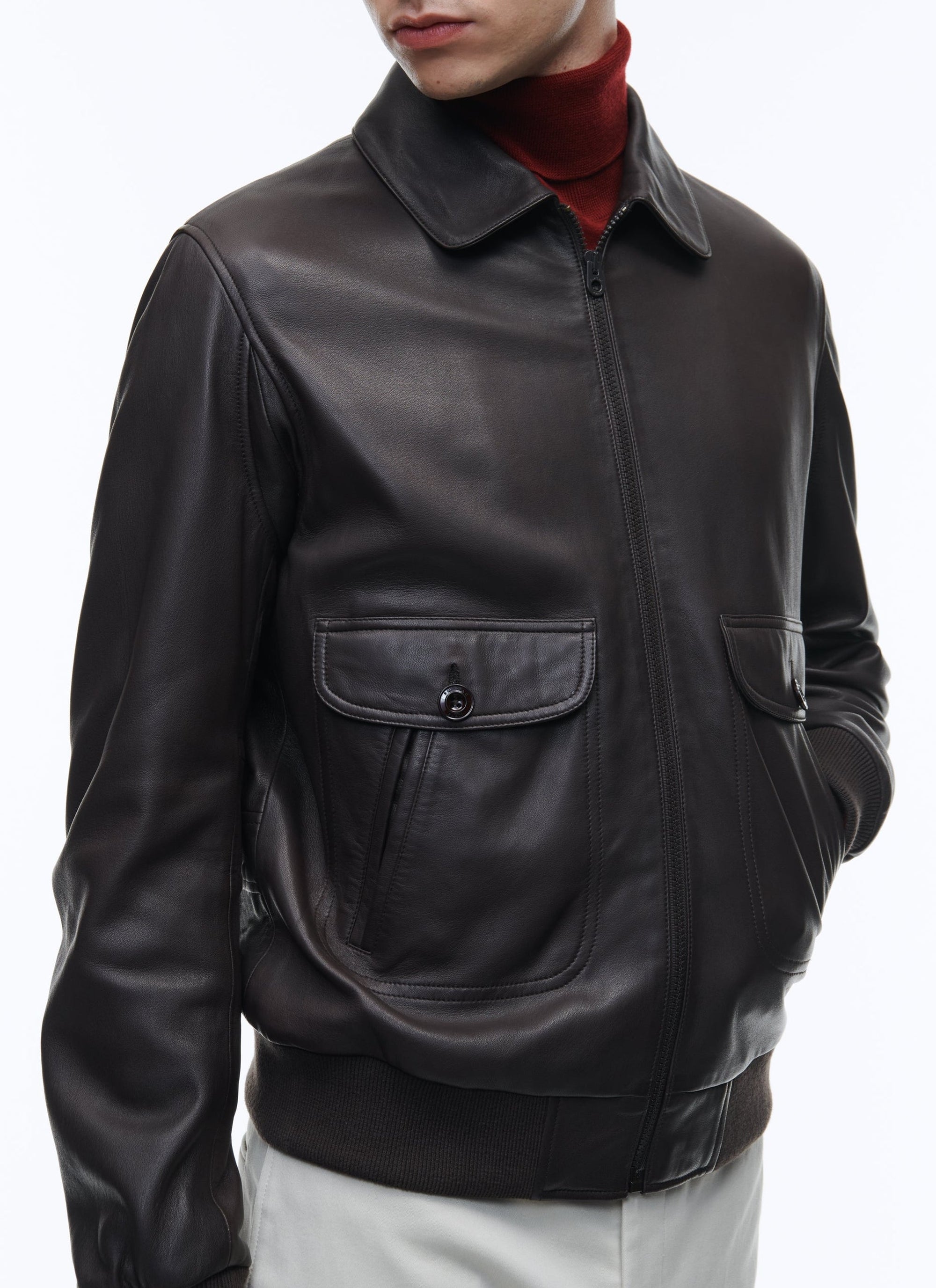 Lamb leather jacket - Brown