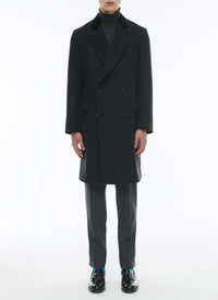 Manteau croisé en laine - Anthracite